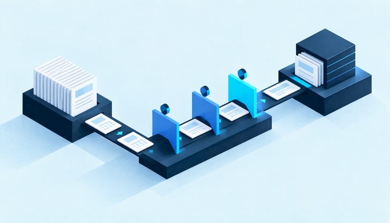 Isometrische Ebenen für einen Workflow zur Rechnungsfreigabe