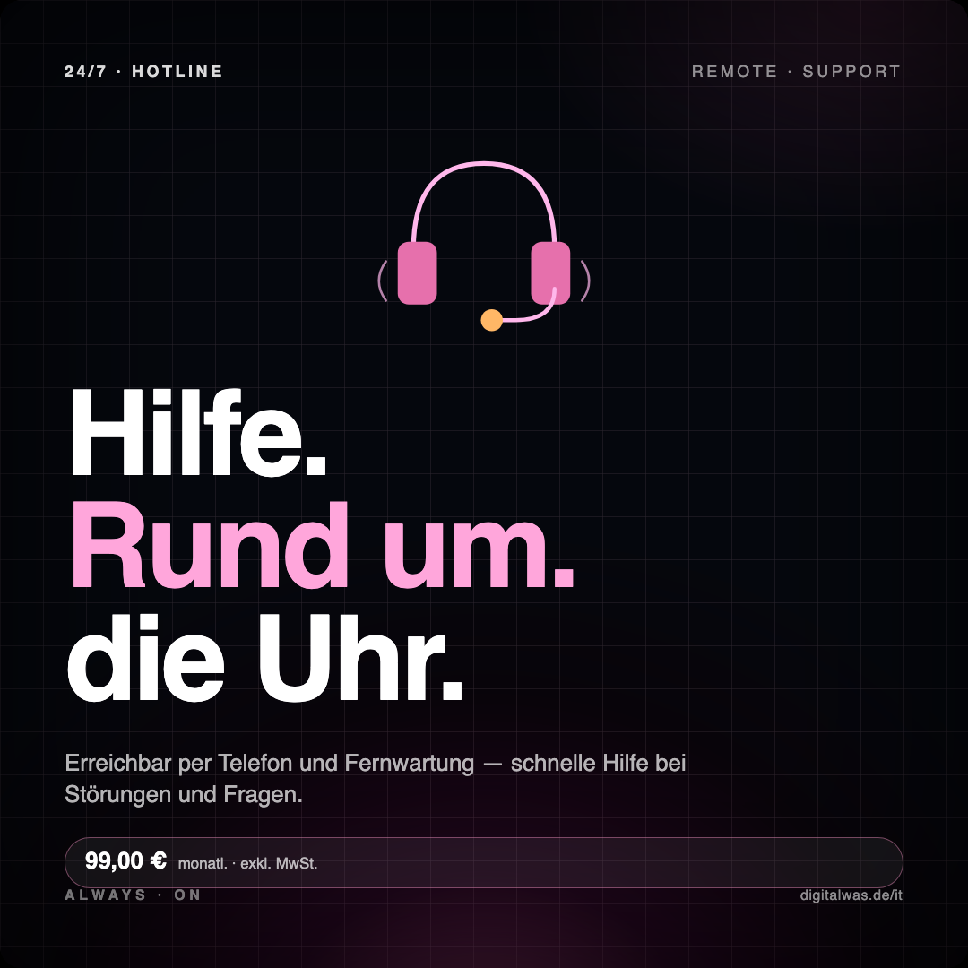 24/7 Hotline & Remote-Support
